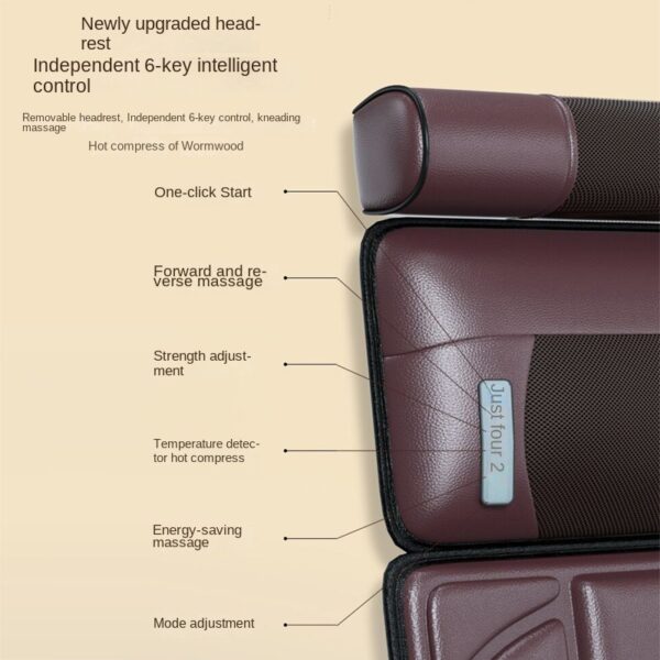 Electric Massage Mattress Vibrating Heating Infrared Massager Kneading Mat For Neck Back Foot Full Body Pain Relief Relaxation - Image 3