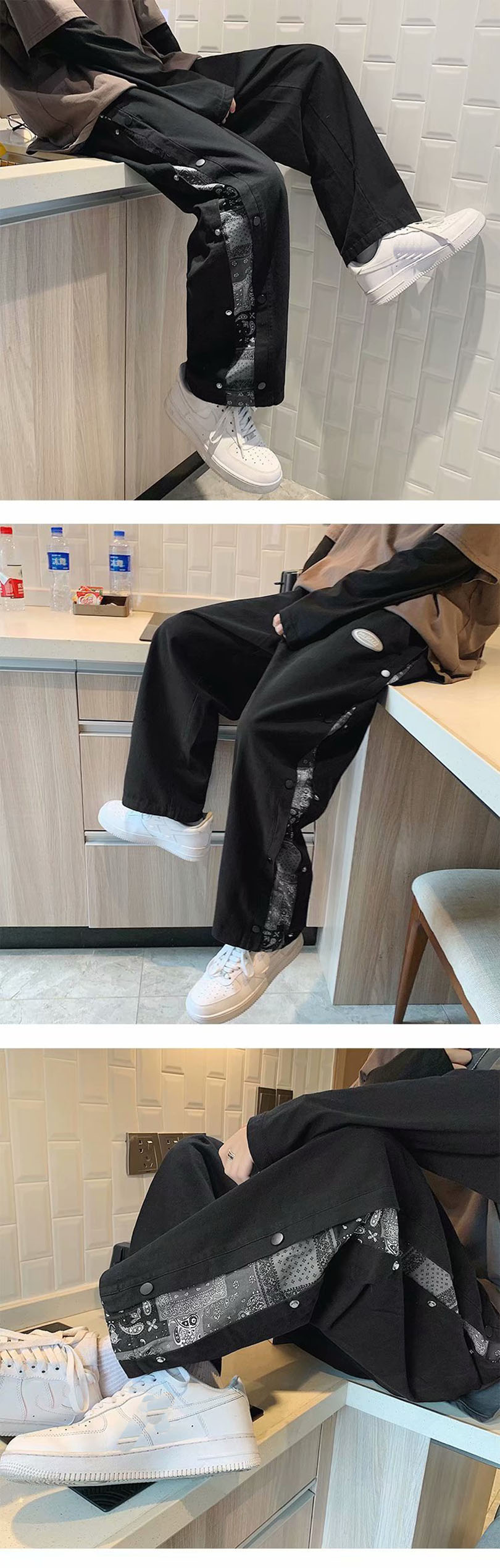 Bandana Casual Pant Men Paisley Wide Leg Pants Patchwork Trousers Boys Loose Vintage Streetwear Male Clothing 2023 Spring Summer Bandana Casual Pant Men Paisley Wide Leg Pants Patchwork Trousers Boys Loose Vintage Streetwear Male Clothing 2023 Spring Summer