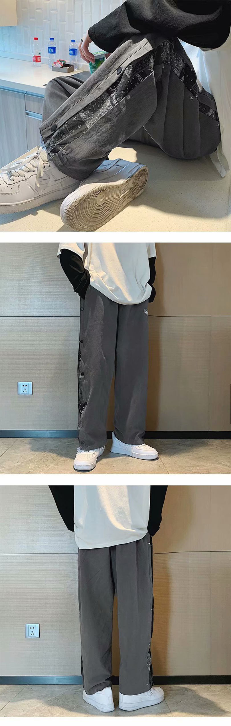 Bandana Casual Pant Men Paisley Wide Leg Pants Patchwork Trousers Boys Loose Vintage Streetwear Male Clothing 2023 Spring Summer Bandana Casual Pant Men Paisley Wide Leg Pants Patchwork Trousers Boys Loose Vintage Streetwear Male Clothing 2023 Spring Summer