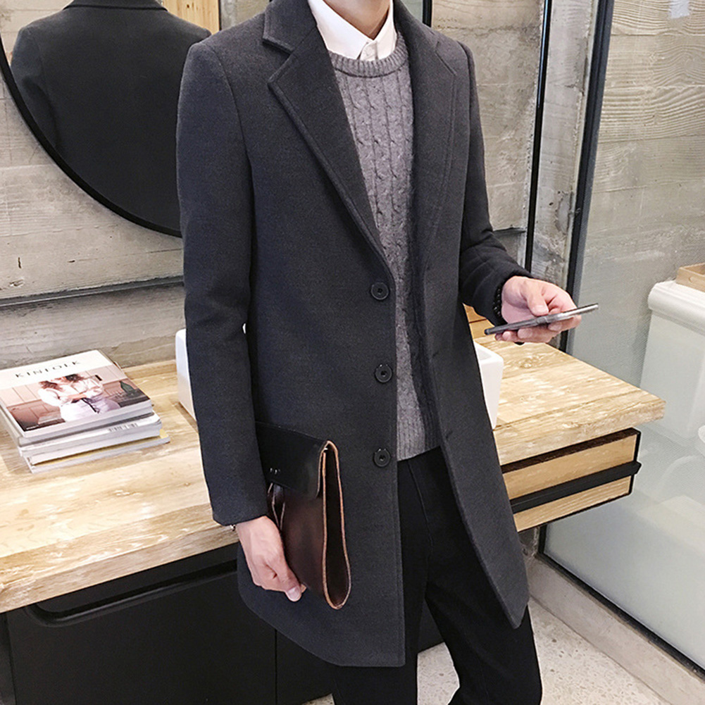 Male jacket Men's Fashion Boutique Solid Color Business Casual Woolen Coats / Male High-end Slim Jackets Men's coat 2021