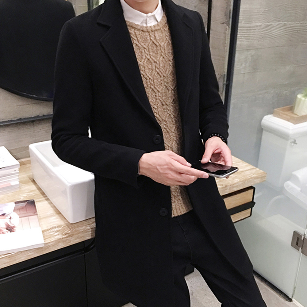 Male jacket Men's Fashion Boutique Solid Color Business Casual Woolen Coats / Male High-end Slim Jackets Men's coat 2021 Male jacket Men's Fashion Boutique Solid Color Business Casual Woolen Coats / Male High-end Slim Jackets Men's coat 2021
