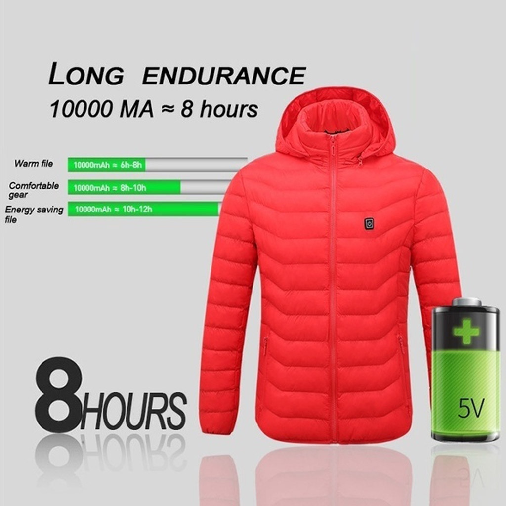 Winter Men's Smart Usb Abdominal Back Electric Heating Warm Down Cotton Jacket Casual Coat Streetwear Moletom Masculinos