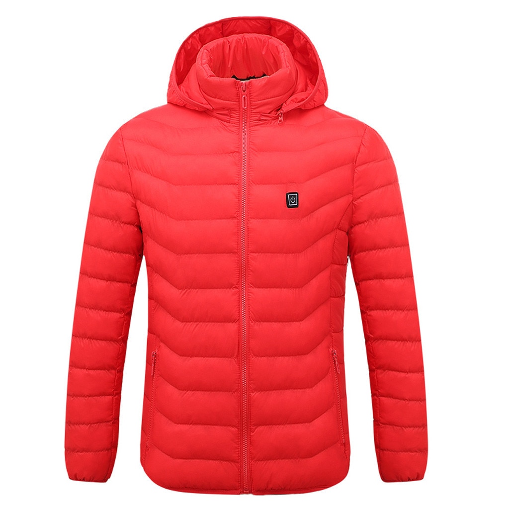 Winter Men's Smart Usb Abdominal Back Electric Heating Warm Down Cotton Jacket Casual Coat Streetwear Moletom Masculinos