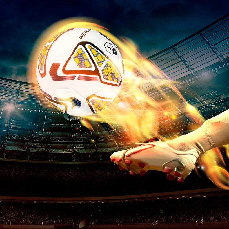 Standard Size 5 PU Leather Wear-Resistant Soccer Ball Competition Sports Training Football Waterproof Anti-Slip Footy Ball