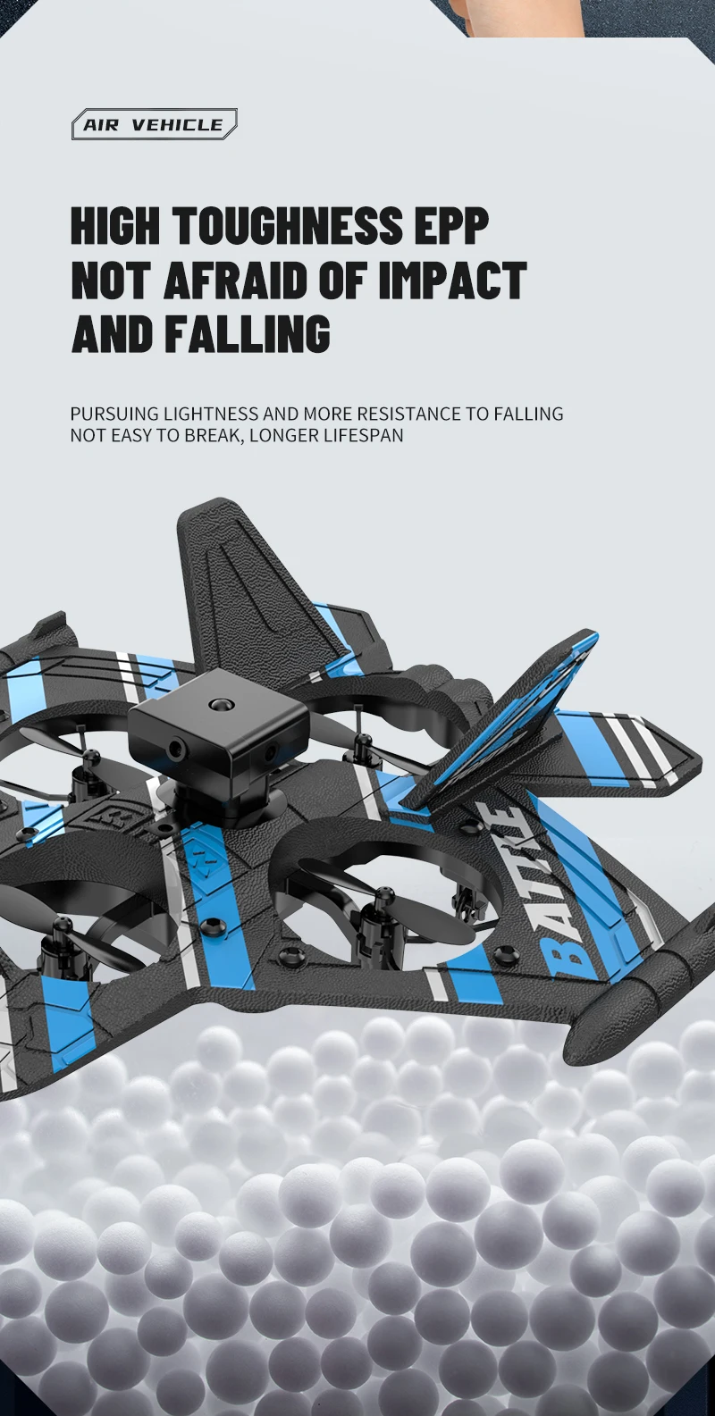 2.4G RC Aircraft with Camera Obstacle Avoidance Airplane Fighter EPP Foam Plane Remote Control Helicopter Toys For Children Gift