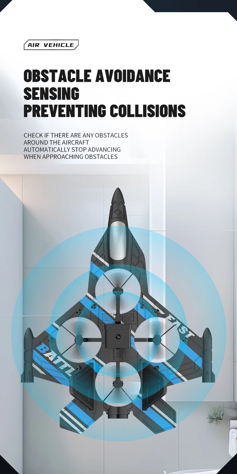 2.4G RC Aircraft with Camera Obstacle Avoidance Airplane Fighter EPP Foam Plane Remote Control Helicopter Toys For Children Gift