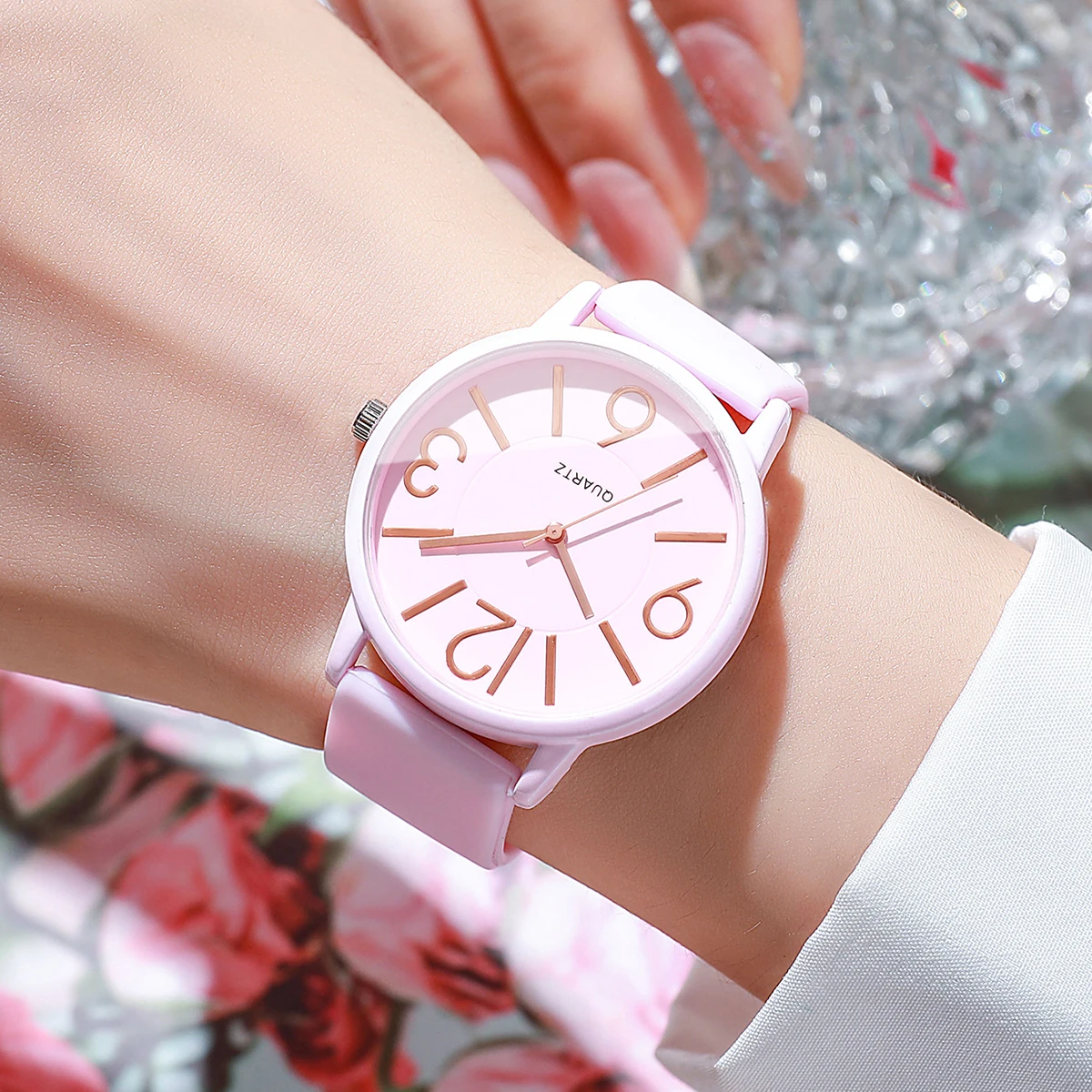 Fashion Arabic Dial Women Watches Casual Silicone Band Students Quartz Wristwatch Reloj Mujer