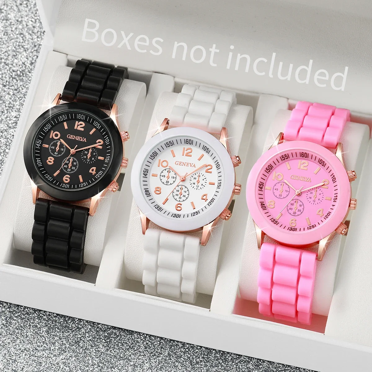 2/3PCS Fashion Silicone Band Women Watches Arabic Dial Ladies Quartz Watch Set Reloj Mujer(Without Box) 2/3PCS Fashion Silicone Band Women Watches Arabic Dial Ladies Quartz Watch Set Reloj Mujer(Without Box)