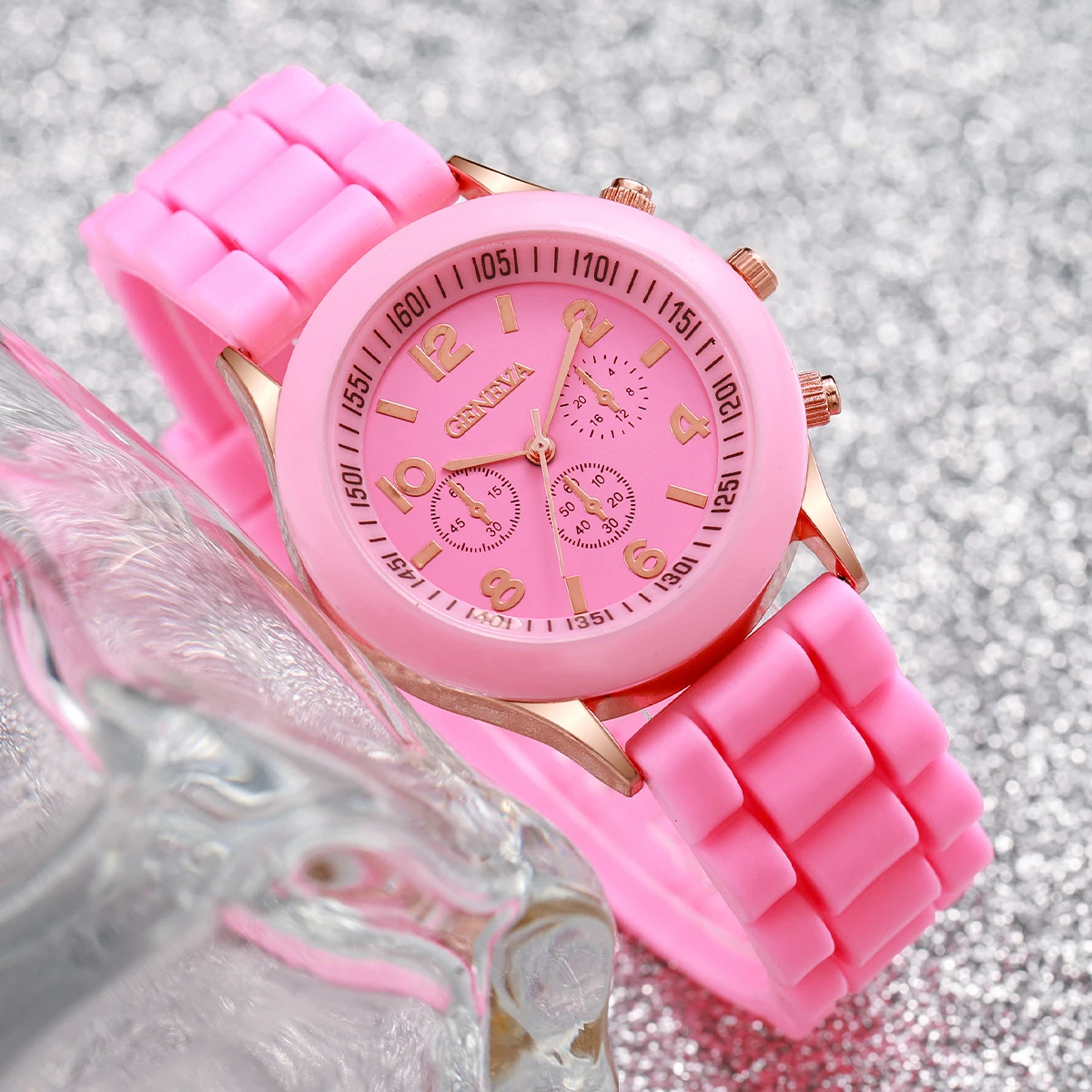 2/3PCS Fashion Silicone Band Women Watches Arabic Dial Ladies Quartz Watch Set Reloj Mujer(Without Box) 2/3PCS Fashion Silicone Band Women Watches Arabic Dial Ladies Quartz Watch Set Reloj Mujer(Without Box)