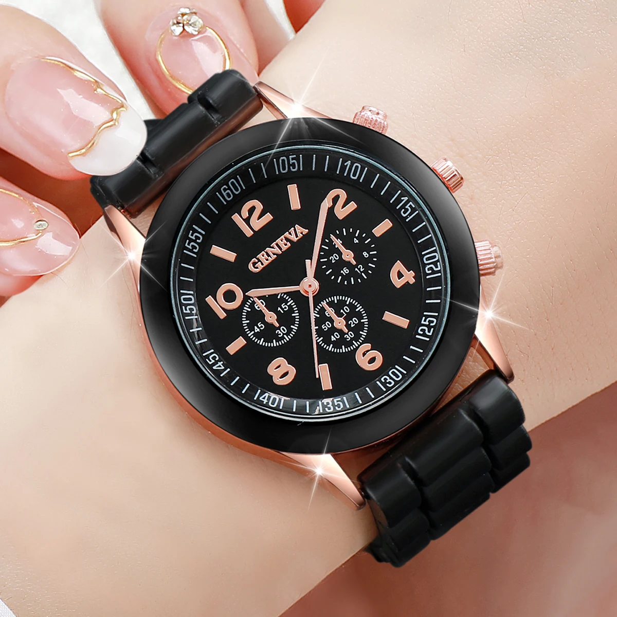 2/3PCS Fashion Silicone Band Women Watches Arabic Dial Ladies Quartz Watch Set Reloj Mujer(Without Box) - Image 2