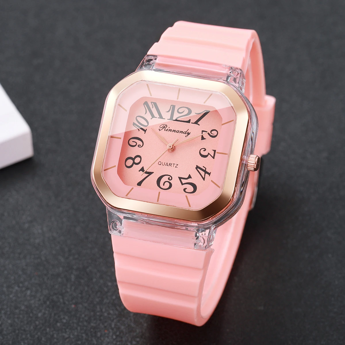 Fashion Square Arabic Dial Women Wristwatch Silicone Strap Analog Quartz Watch For Ladies Clock Relogio Feminino(Without Box)