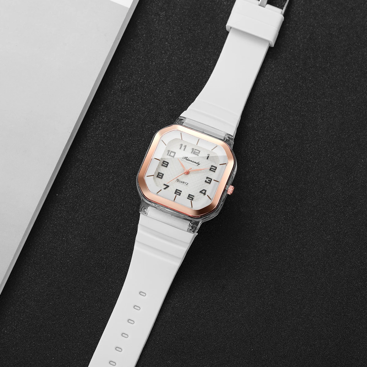 Fashion Square Arabic Dial Women Wristwatch Silicone Strap Analog Quartz Watch For Ladies Clock Relogio Feminino(Without Box)