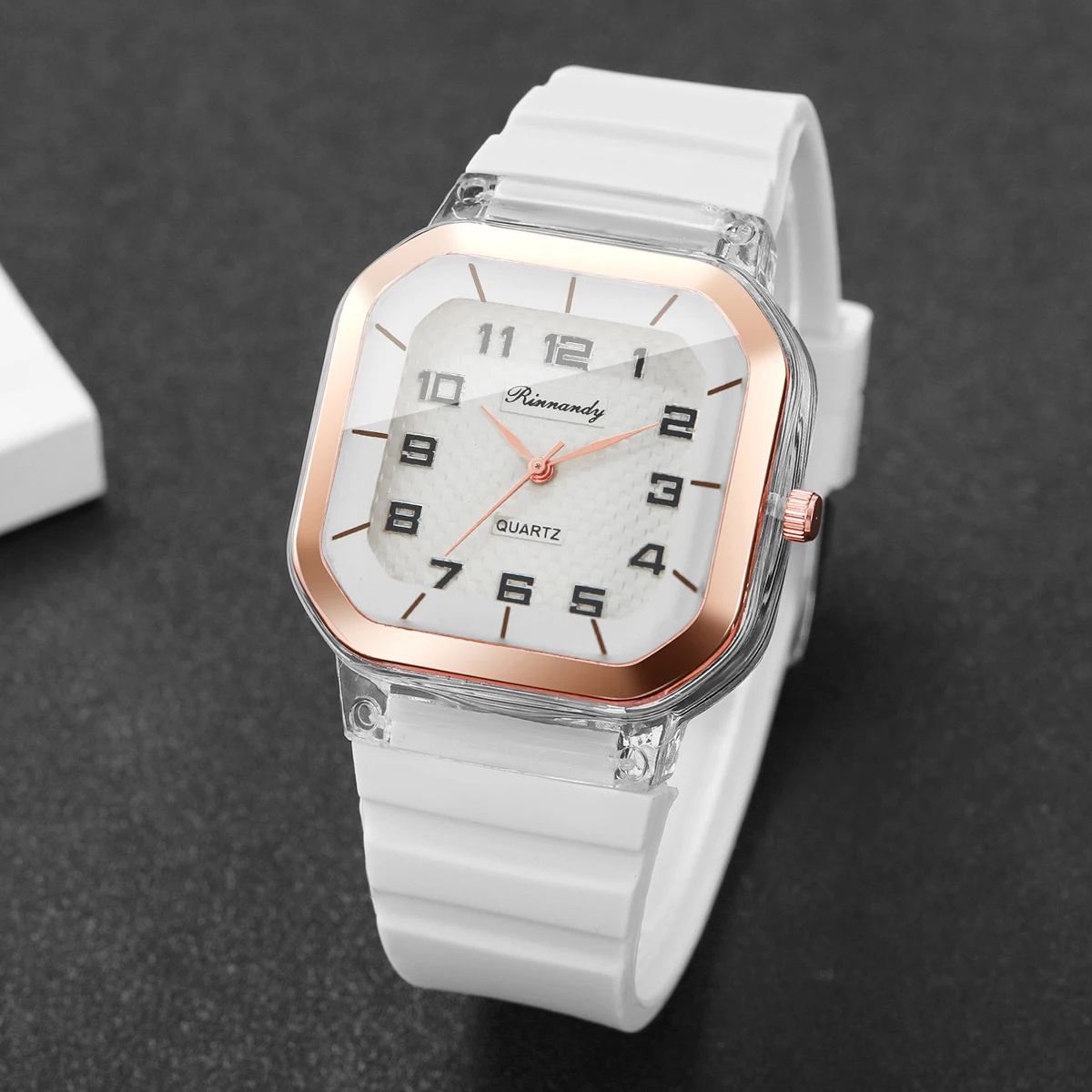 Fashion Square Arabic Dial Women Wristwatch Silicone Strap Analog Quartz Watch For Ladies Clock Relogio Feminino(Without Box)