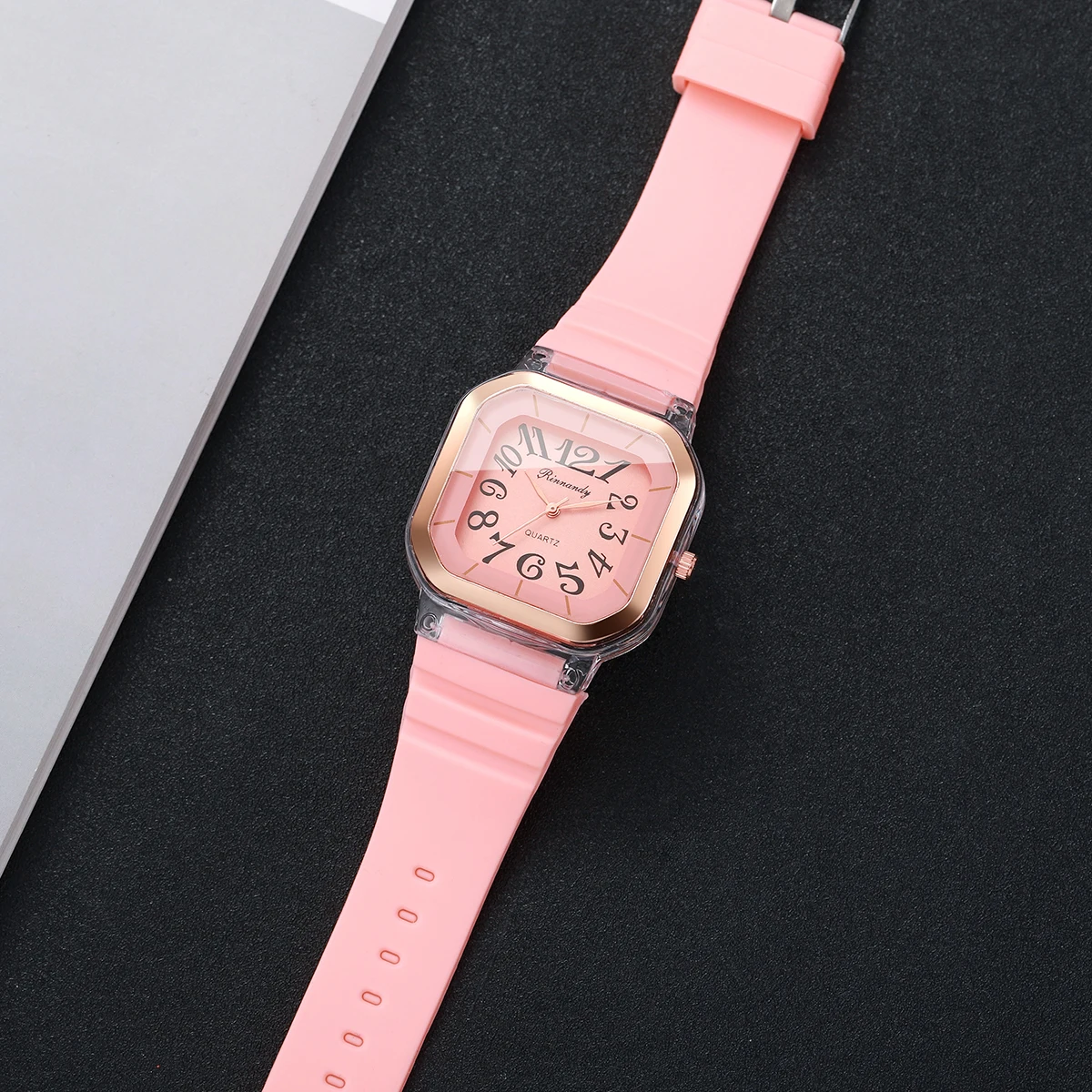 Fashion Square Arabic Dial Women Wristwatch Silicone Strap Analog Quartz Watch For Ladies Clock Relogio Feminino(Without Box)