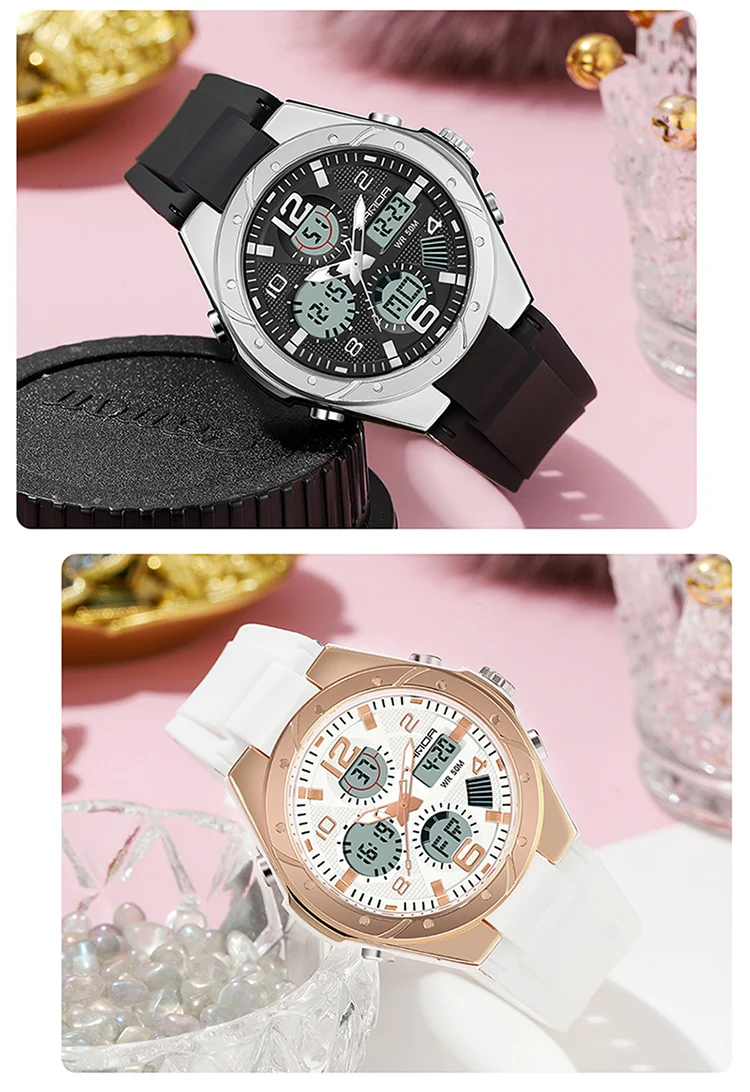 SANDA Top Brand New Lady Luxury Ms LED Digital Sport Watch Leisure Fashion Quartz Watch Women Girl Military 50M Waterproof Watch