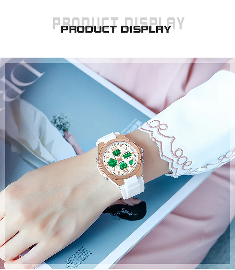 SANDA Top Brand New Lady Luxury Ms LED Digital Sport Watch Leisure Fashion Quartz Watch Women Girl Military 50M Waterproof Watch