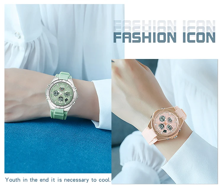 SANDA Top Brand New Lady Luxury Ms LED Digital Sport Watch Leisure Fashion Quartz Watch Women Girl Military 50M Waterproof Watch