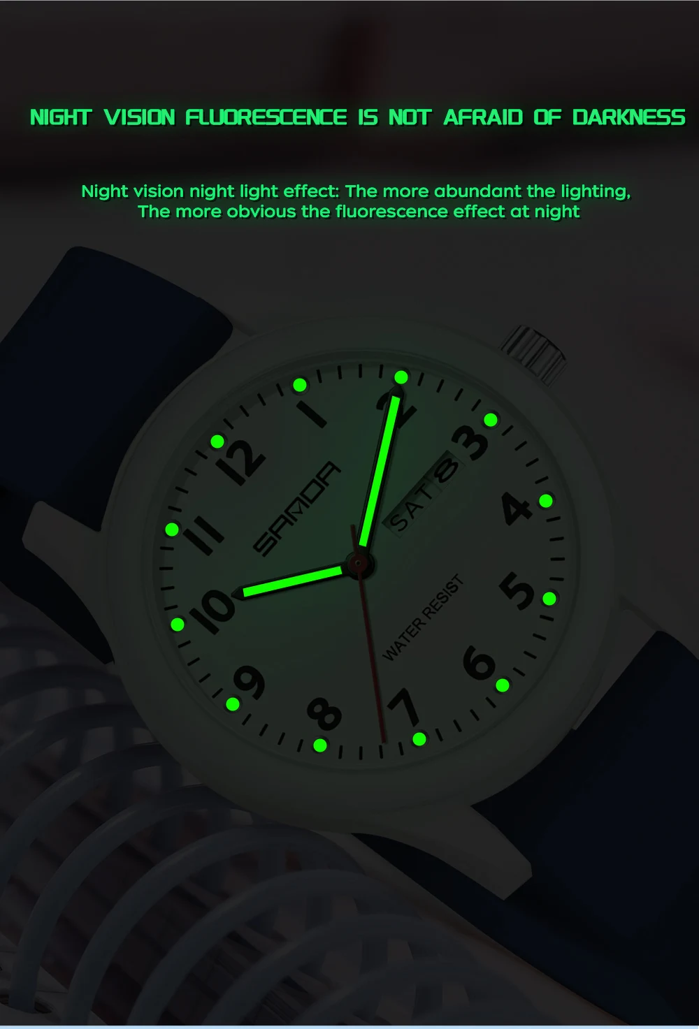 SANDA 3263 Fashion Casual Men Watch Silicone Strap Waterproof Luminous Clock Unisex Wristwatch Date Week Sport Man Watches