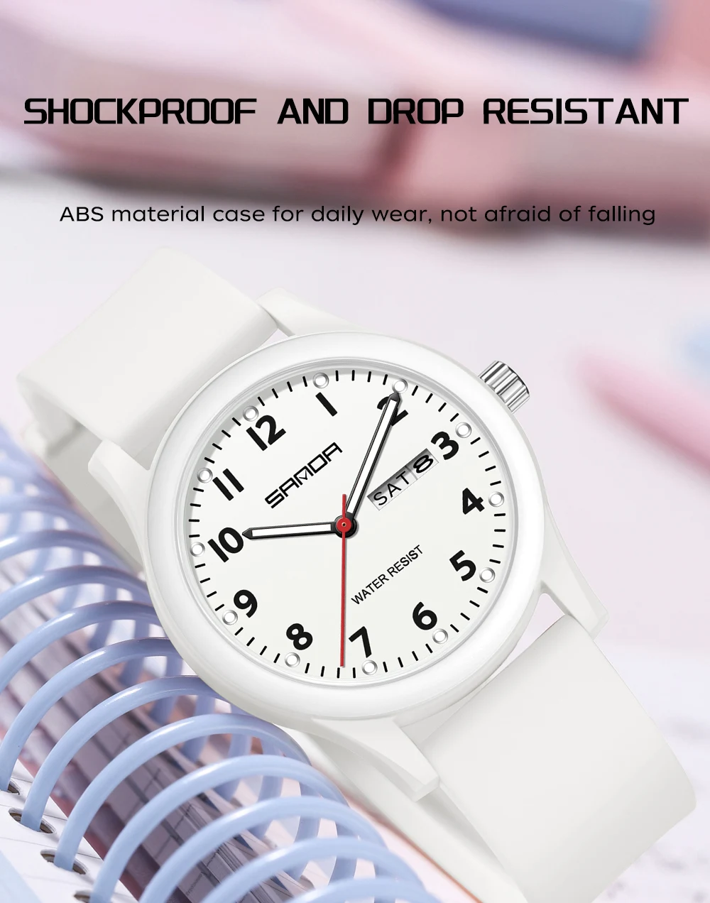 SANDA 3263 Fashion Casual Men Watch Silicone Strap Waterproof Luminous Clock Unisex Wristwatch Date Week Sport Man Watches