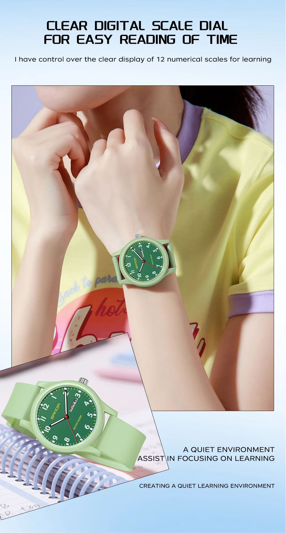 SANDA 3263 Fashion Casual Men Watch Silicone Strap Waterproof Luminous Clock Unisex Wristwatch Date Week Sport Man Watches