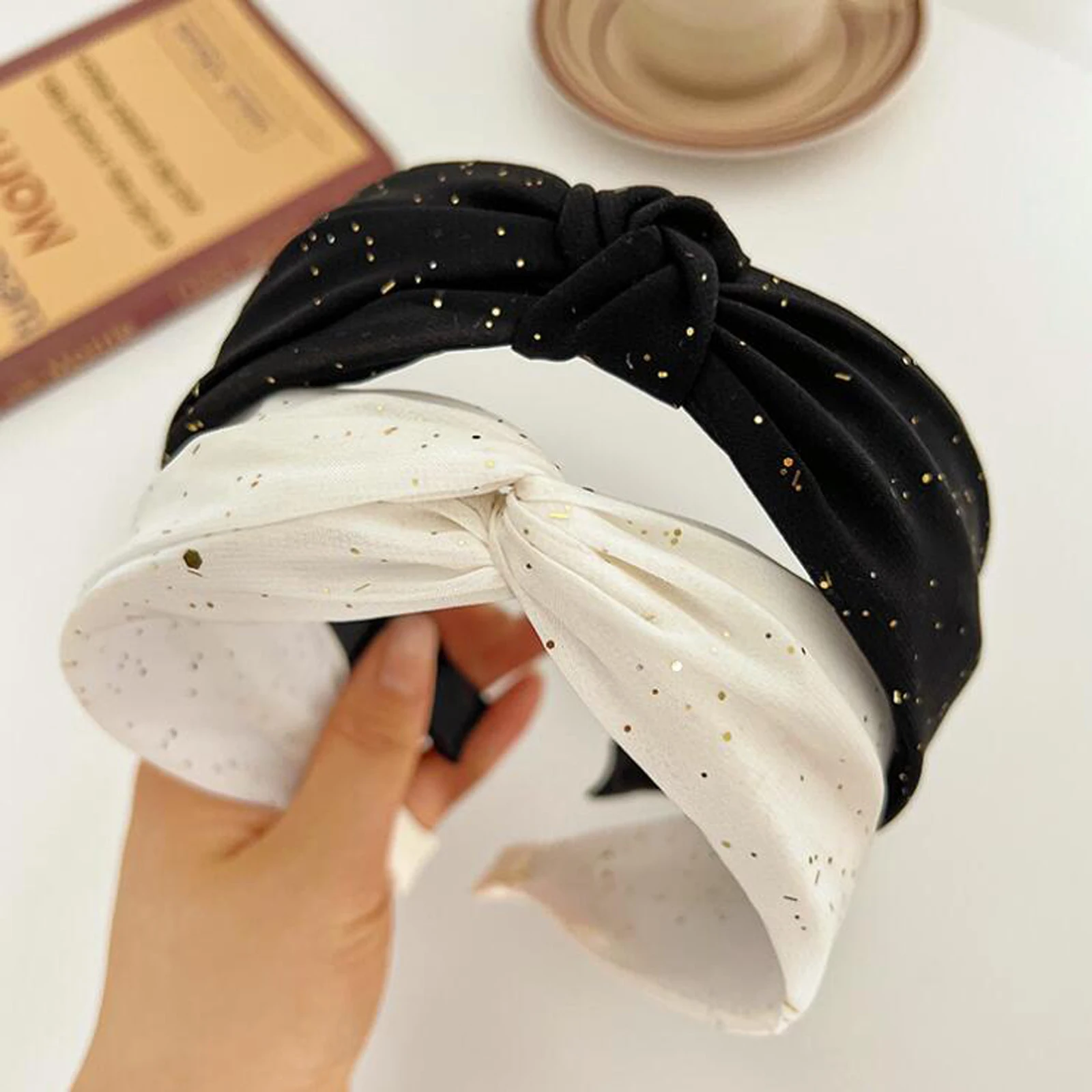 PROLY New Fashion Hairband For Women Fresh White Black Headband Cross Knot Turban Autumn Headwear Hair Accessories
