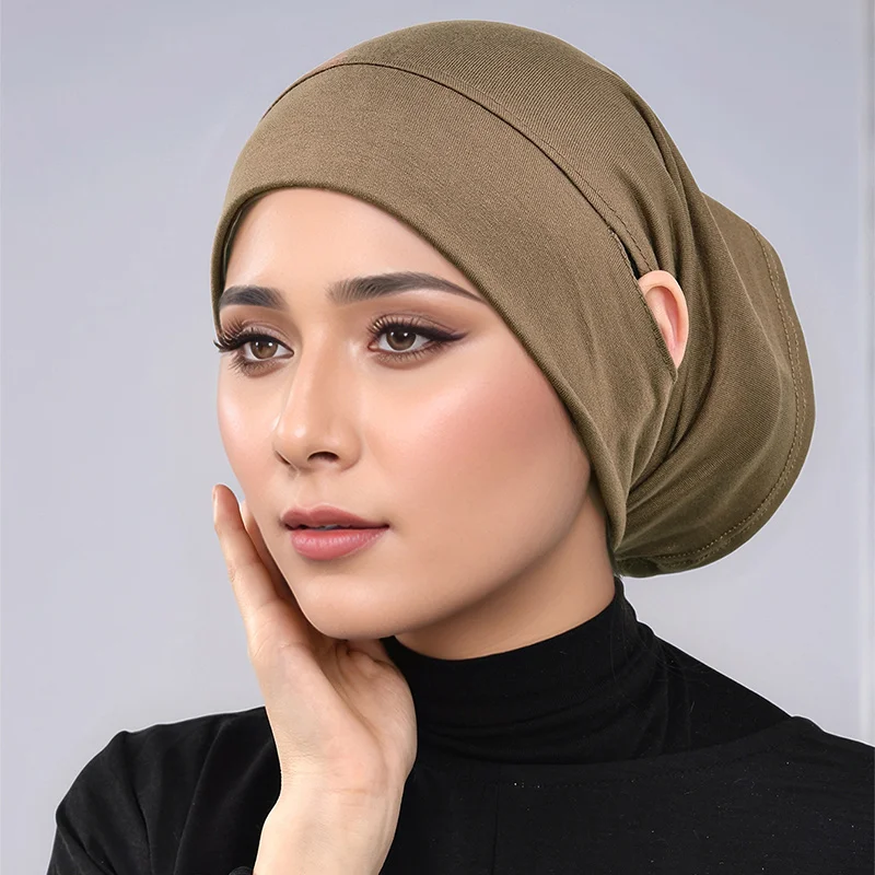 New Design Leaking Ears Caps Women Inner Hijab Muslim Turban Soft Premium Jersey Hijab Open Caps Solid Color Base Tube Caps New Design Leaking Ears Caps Women Inner Hijab Muslim Turban Soft Premium Jersey Hijab Open Caps Solid Color Base Tube Caps