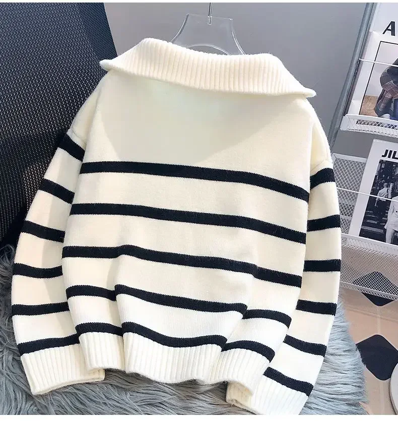 Sweater pullover women Spring and Autumn underwear 2024 New zipper stripe underlay short style popular premium sweater female Sweater pullover women Spring and Autumn underwear 2024 New zipper stripe underlay short style popular premium sweater female
