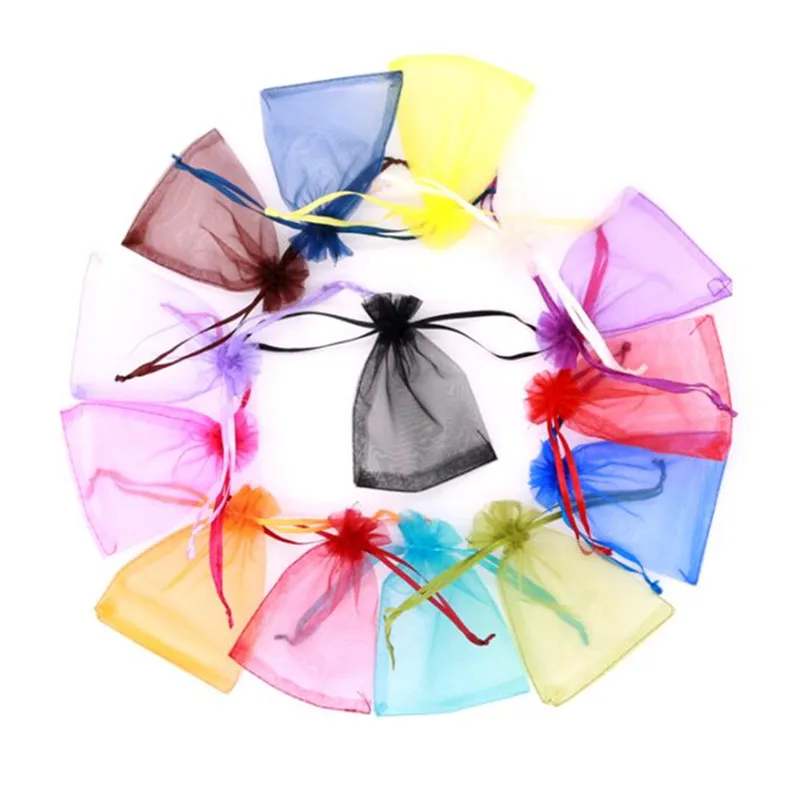7x9 9x12 10x15 13x18cm 50 Pieces 19 Colors Jewelry Bag Wedding Gift Organza Jewelry Bag Display Packaging Jewelry Pouches 5Z