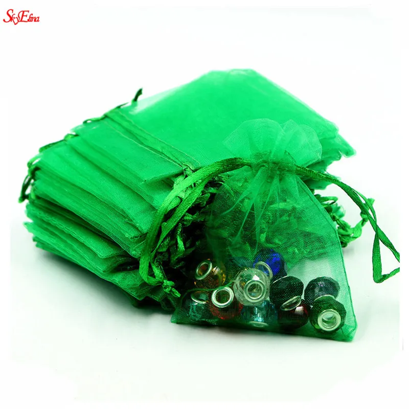 7x9 9x12 10x15 13x18cm 50 Pieces 19 Colors Jewelry Bag Wedding Gift Organza Jewelry Bag Display Packaging Jewelry Pouches 5Z