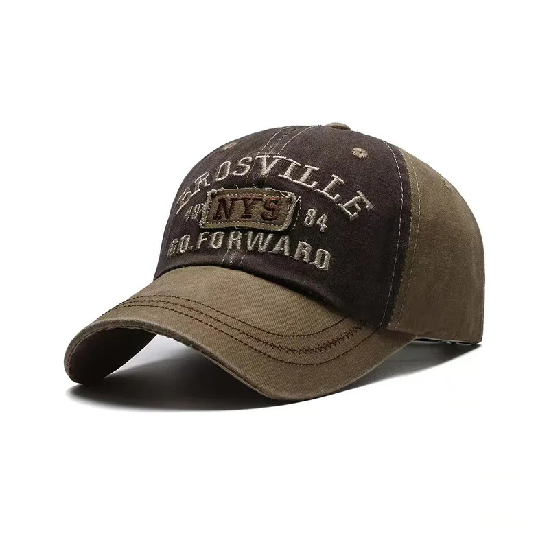 New Retro Letter Embroidery Baseball Caps Men Women Washed Cotton Adjustable Casual Hat Hip Hop Streetwear Sun Hats Y2k Hat