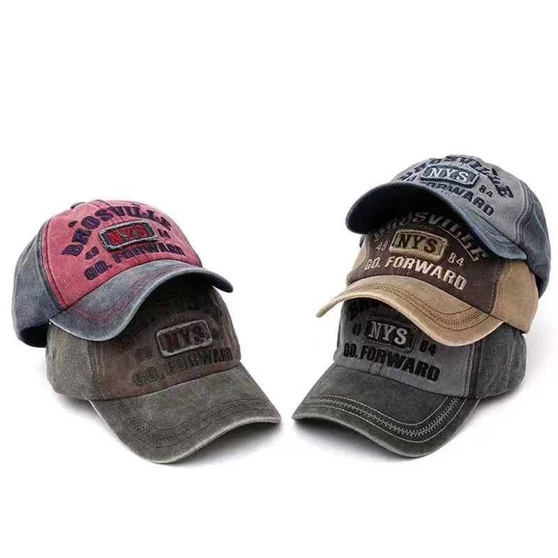 New Retro Letter Embroidery Baseball Caps Men Women Washed Cotton Adjustable Casual Hat Hip Hop Streetwear Sun Hats Y2k Hat