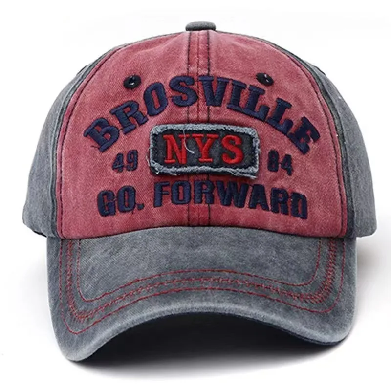 New Retro Letter Embroidery Baseball Caps Men Women Washed Cotton Adjustable Casual Hat Hip Hop Streetwear Sun Hats Y2k Hat