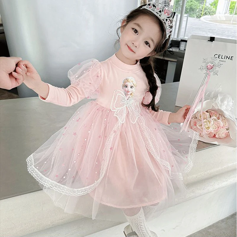Spring Autumn Frozen Elsa Children's Party Dresses Birthday Dress For Girls Kids' Dresses Vestido Princesa Niña Para Cumpleaños