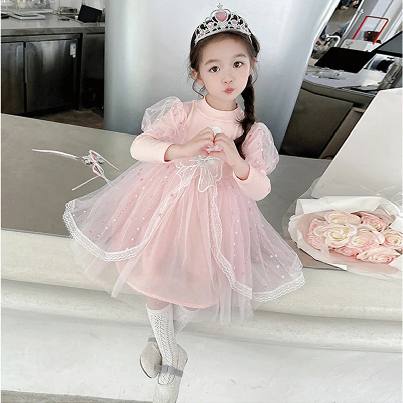 Spring Autumn Frozen Elsa Children's Party Dresses Birthday Dress For Girls Kids' Dresses Vestido Princesa Niña Para Cumpleaños