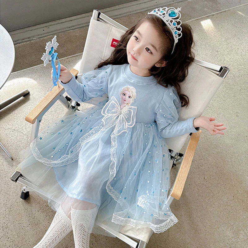 Spring Autumn Frozen Elsa Children's Party Dresses Birthday Dress For Girls Kids' Dresses Vestido Princesa Niña Para Cumpleaños