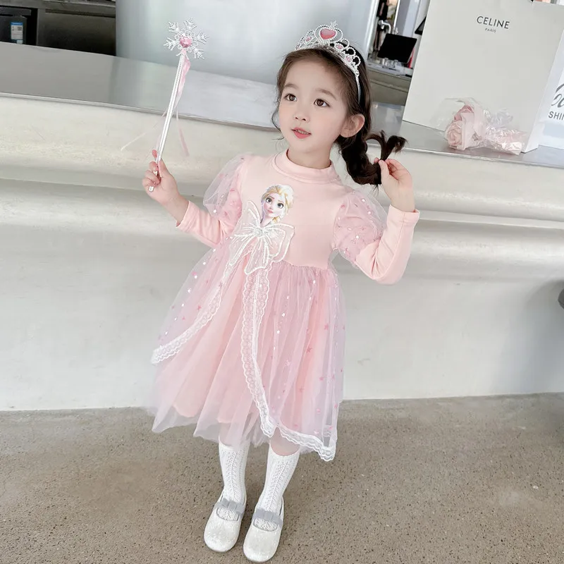 Spring Autumn Frozen Elsa Children's Party Dresses Birthday Dress For Girls Kids' Dresses Vestido Princesa Niña Para Cumpleaños