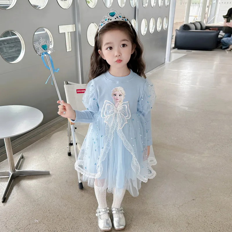 Spring Autumn Frozen Elsa Children's Party Dresses Birthday Dress For Girls Kids' Dresses Vestido Princesa Niña Para Cumpleaños