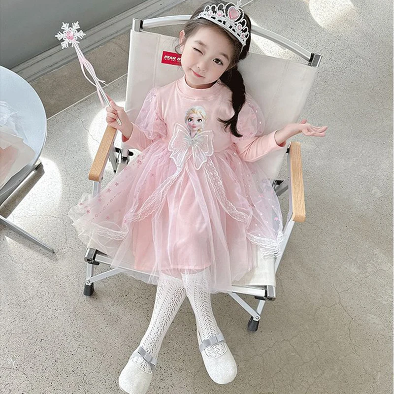 Spring Autumn Frozen Elsa Children's Party Dresses Birthday Dress For Girls Kids' Dresses Vestido Princesa Niña Para Cumpleaños