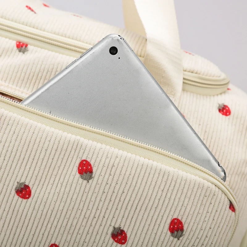 Corduroy Travel Tote Bag Large Capacity Carry On Travel Bag With Shoe Compartment Sports Fitness Bags For Women Duffle Bags