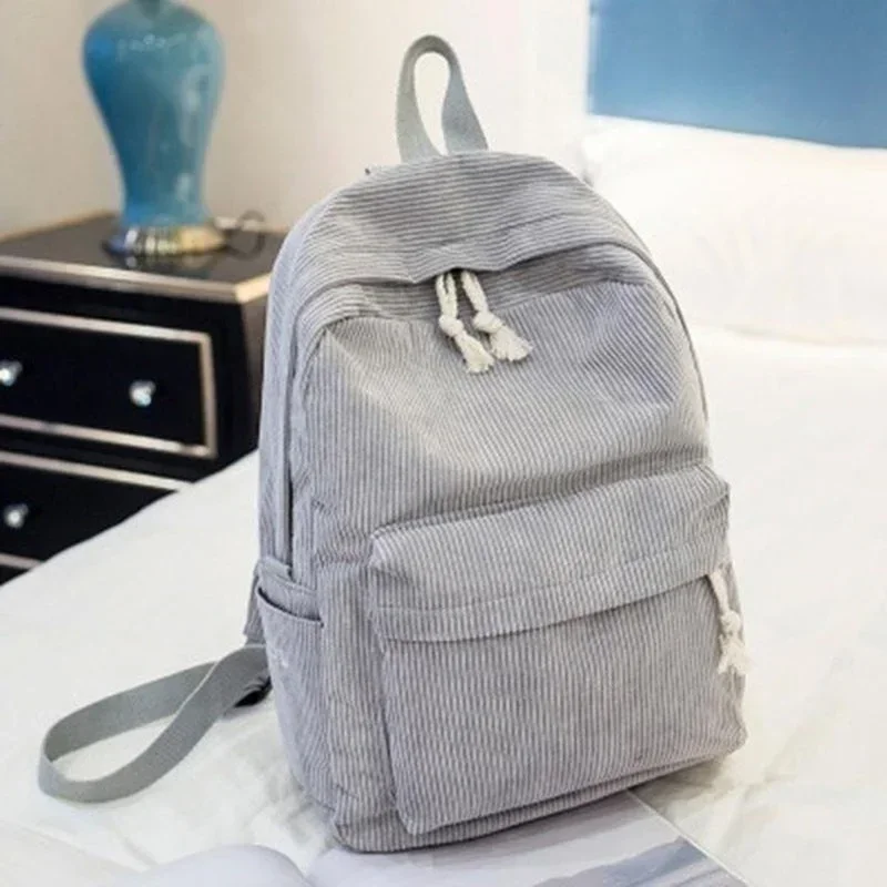 Minimalist Trendy Striped Backpack Large Capacity Casual Korean Edition Student Backpack Travel Bag Four Seasons Edition