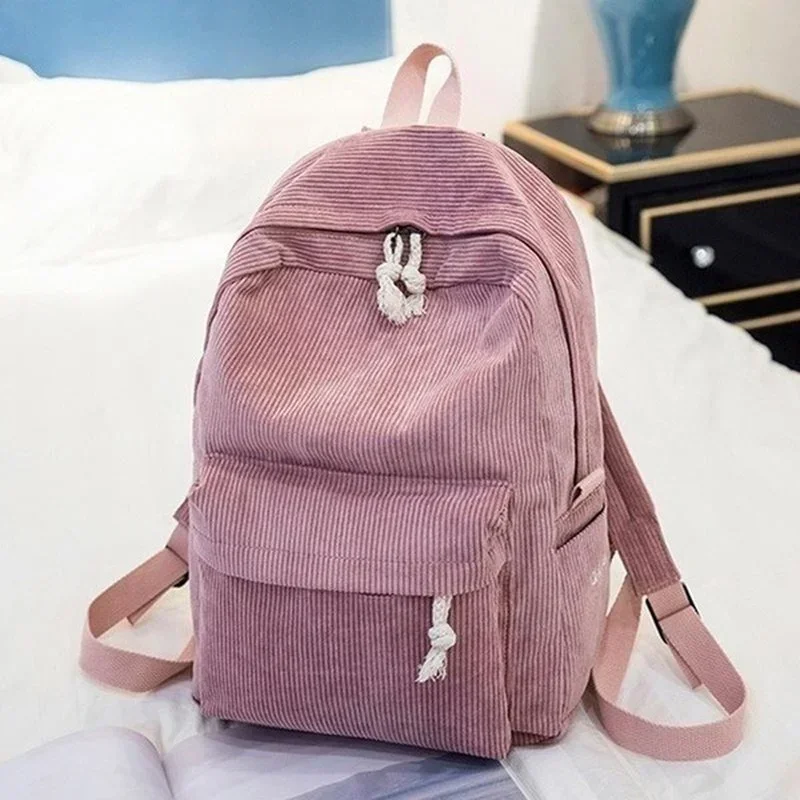 Minimalist Trendy Striped Backpack Large Capacity Casual Korean Edition Student Backpack Travel Bag Four Seasons Edition