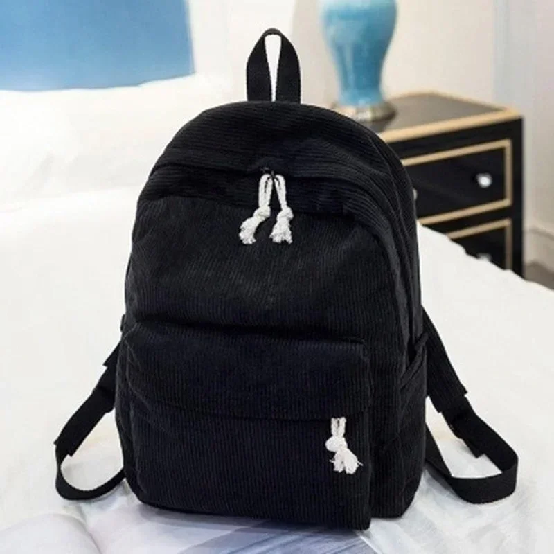Minimalist Trendy Striped Backpack Large Capacity Casual Korean Edition Student Backpack Travel Bag Four Seasons Edition