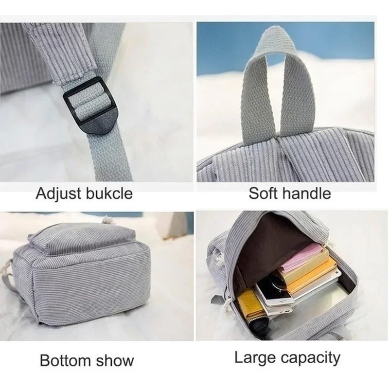 Minimalist Trendy Striped Backpack Large Capacity Casual Korean Edition Student Backpack Travel Bag Four Seasons Edition