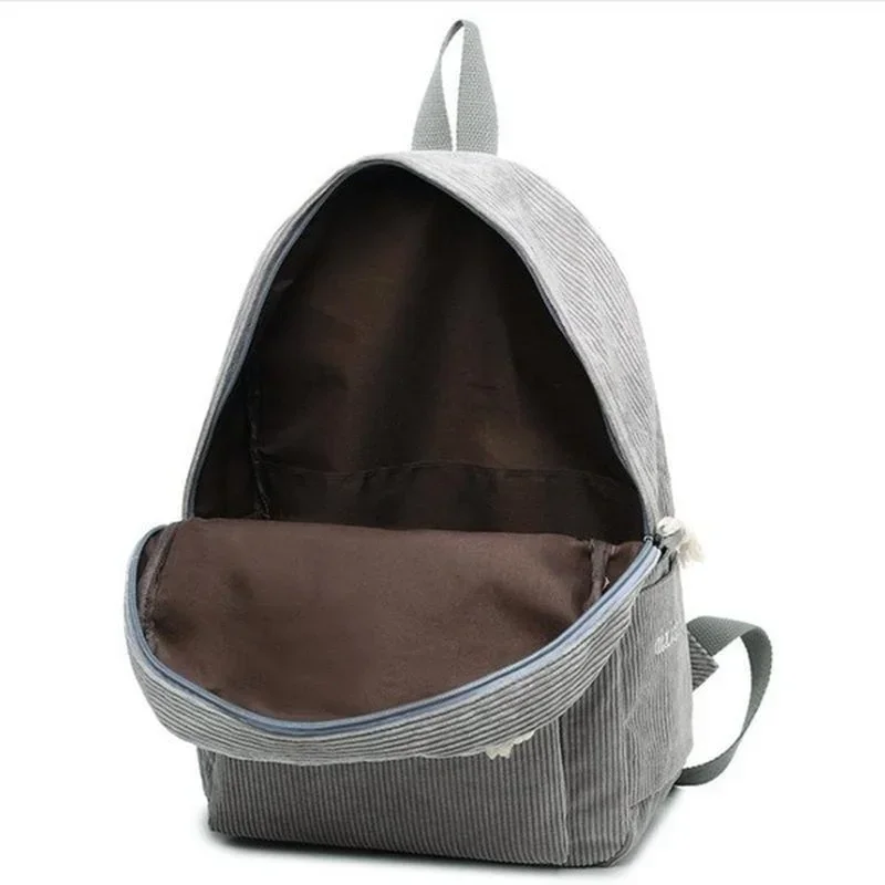 Minimalist Trendy Striped Backpack Large Capacity Casual Korean Edition Student Backpack Travel Bag Four Seasons Edition