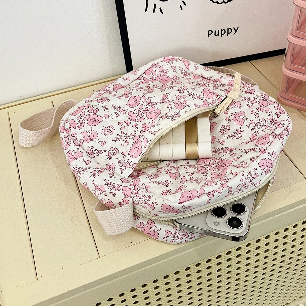 Korean Floral Student Schoolbag College Student Shoulder Bag for Teenage Girls Cute Bookbags Women Backpack Travel Cosmetic Bag