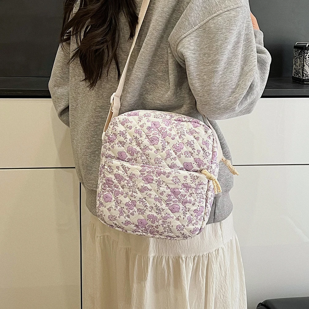 Korean Floral Student Schoolbag College Student Shoulder Bag for Teenage Girls Cute Bookbags Women Backpack Travel Cosmetic Bag