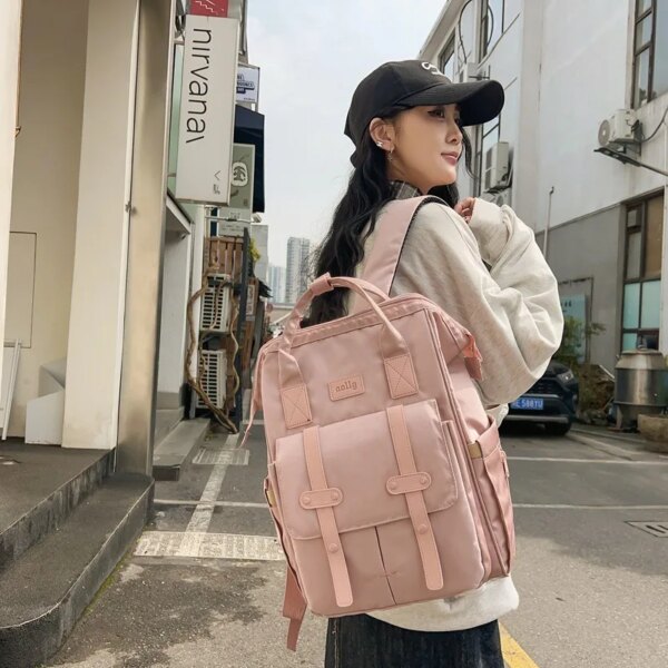 Women's Fashion Backpack Oxford Fabric Handbag Mommy Bag for Babies Travel Back Pack Multifunctional Waterproof Shoulder Bag