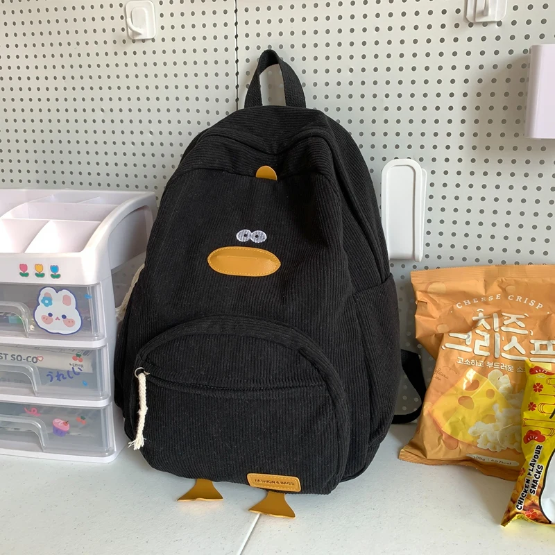 Cartoon Duck Kids Backpack Bag for Girls Boys Canvas Primary Student Children School Bags Portable Children Travel Bag