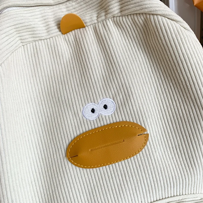 Cartoon Duck Kids Backpack Bag for Girls Boys Canvas Primary Student Children School Bags Portable Children Travel Bag