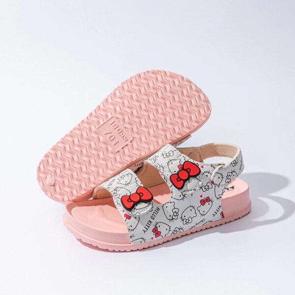 Girls Sanrio HelloKitty Sandals Kids Girls Spring Summer Little Kids Princess Bow Fashion Teenage Shoes